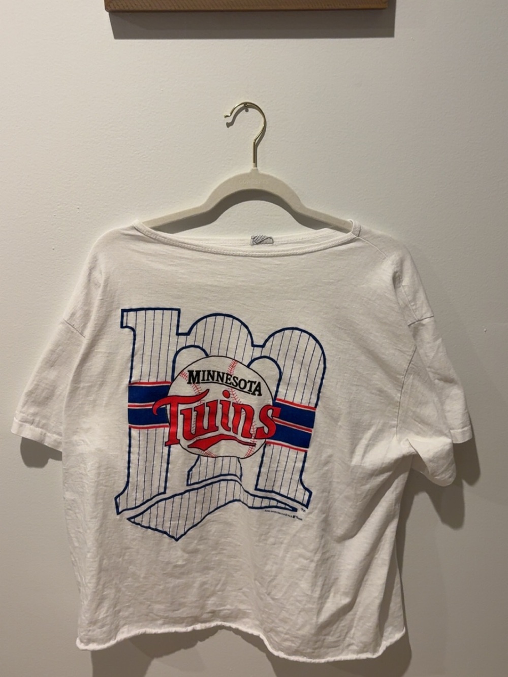 Minnesota Twins White Short-Sleeve Tee with Red & Blue Logo